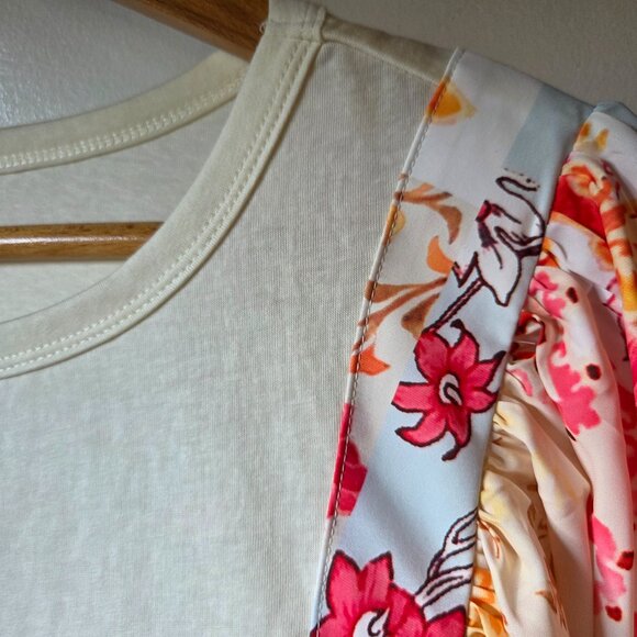 NEW W/O TAG SUPER CUTE BOHO FLORAL WIDE FLUTTER SLEEVES TOP SIZE M - Picture 6 of 15